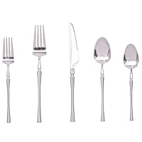 18 10 Stainless Steel Silverware Silver Flatware Set for 12 Premium Tableware Cutlery Set 60 Piece Include Upgraded Knife Spoon Fork Utensil Set for Home and Restaurant Mirror Polished