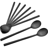 Small Spoons 8 Pieces Stainless Steel Spoons,Soup Spoons,Long Handle Asian Soup Spoons,Rice Spoon,Dinner Spoons,Table Spoon