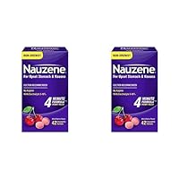 Nauzene Upset Stomach & Nausea Chewable Tablets Flavor, Wild Cherry, 42 Count (Pack of 2)
