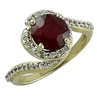 Stunning Ruby Gf Round Shape 8MM Natural Earth Mined Gemstone 14K Yellow Gold Ring Wedding Jewelry for Women & Men