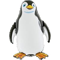 Toyland® 30 Inch Black + White Penguin Shaped Foil Balloon -Birthday Party/Christmas