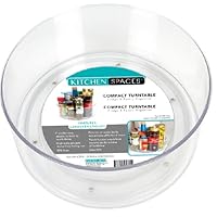 Turntable Compact Lazy Susan, Cabinet Organization, Easy-Glide Spin, Clear