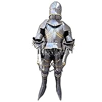 NauticalMart Full Gothic Functional Plate Knight Suit Of Armor Wearable Halloween Costume