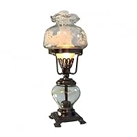 Melody Jane Dollhouse Oil Lamp Antique Silver Clear Glass 12V Miniature Electric Lighting