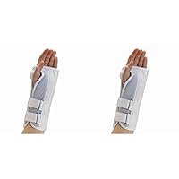 OTC Kidsline Wrist Splint Soft Foam Adjustable Support, White (Left Hand), Youth (Pack of 2)