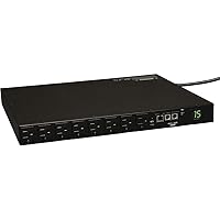 1.4kW Single-Phase Switched PDU with LX Platform Interface, 120V Outlets (16 5-15R), 5-15P, 100-127V Input, 12ft Cord, 1U Rack-Mount, TAA (PDUMH15NET),Black