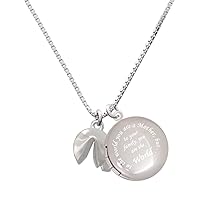 Silvertone 3-D Fortune Cookie - To the World You are a Mother Locket Necklace, 18