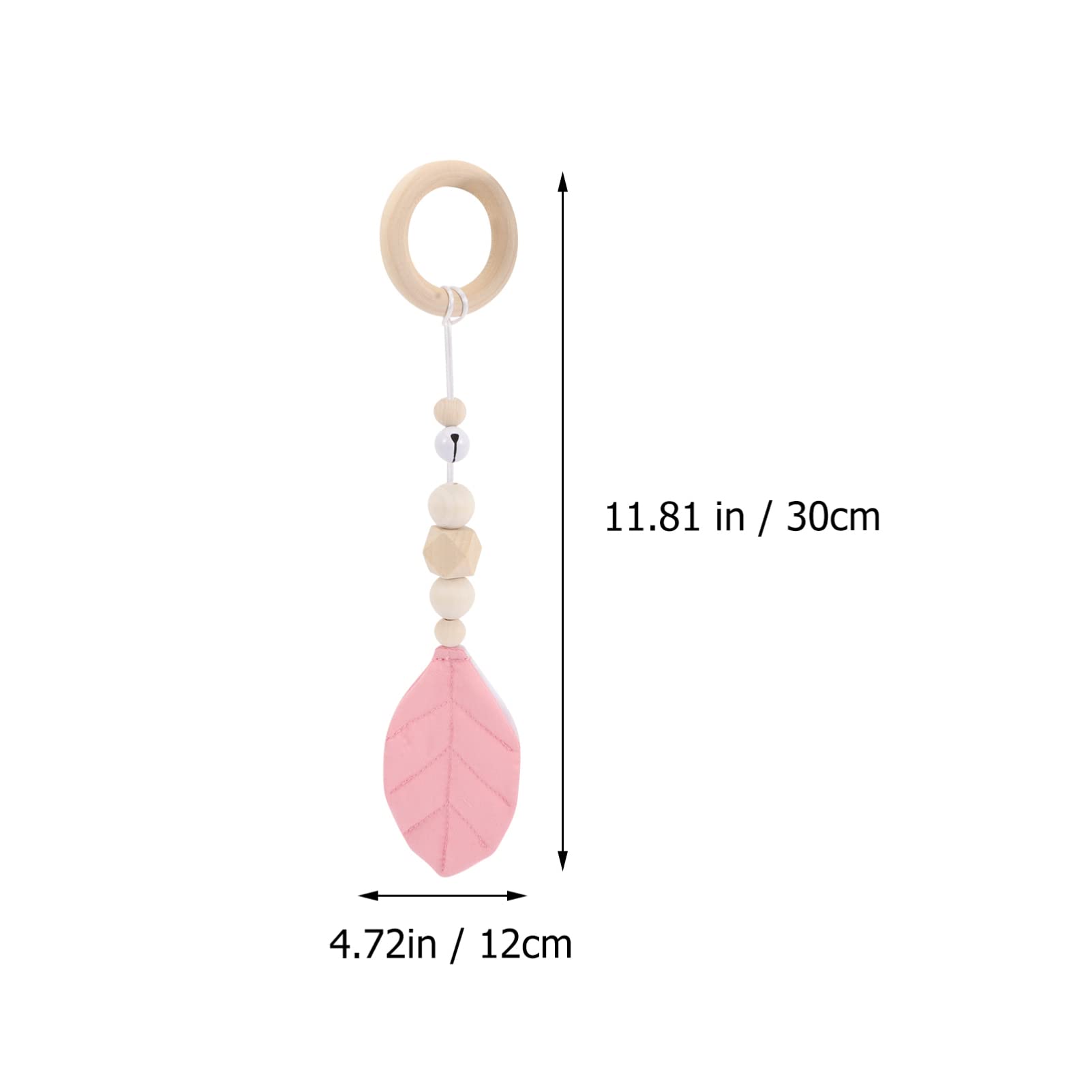 Gadpiparty Wooden Hanging Toys Baby Play Gym 4PCS Wooden Baby Gym Toys Gym Activity Set Infant Sensory Toys for Playing Gyms Pink