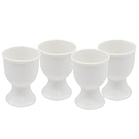 4 PCS White Porcelain Stoneware Egg Cup Boiled Egg Serving Cup Egg Tray Egg Holders Stands