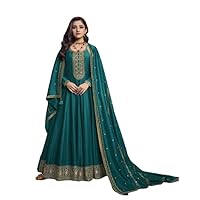 Design a new Embroidered Art Silk ethinic wear Anarkali Suit for ready to wear
