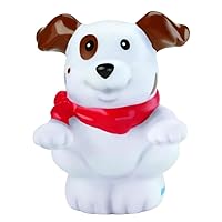 Replacement Part for Fisher-Price Little People Discovering Vehicles at The Garage Playset - N9997 ~ Replacement Dog Figure ~ White with Brown Spots with Red Bandana