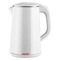 Kettles, Stainless Steel High Capacity Kettles for Boiling Waters 1.8L Double Anti Scalding Design Hot Water Boilers with Automatic Shutdown Anti Dry Protection for Family Office/White