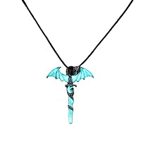 Vintage Punk Glowing Luminous Dragon Pendant Necklaces Mens Leather Rope 3 Colors Women Jewelry Retro s Durable and Useful