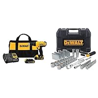 DEWALT 20V MAX Cordless Drill / Driver Kit, 1/2-Inch with Mechanics Tool Set, 84-Piece (DCD771C2 & DWMT81531)