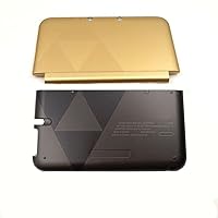 Replacement Top Upper & Bottom Lower Cover Case for 3DS XL / 3DS LL Console Protector Cover Front Back Faceplate Housing Shell Case Custom Gold