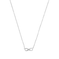 925 Sterling Silver Women's Jewellery, with Synthetic Cubic Zirconia, Infinity, Comes in Jewellery Gift Box