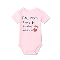BesserBay Happy 1st Mommys Day with Me - Baby Bodysuit Mothers Day Baby Onesie 100% Cotton