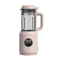 Mini Cooking Blender, Soy Milk Maker, Personal Hot & Cold Countertop Blender for Juice Soup Tea, 12h Preset, 420ml, Pink