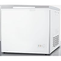 Summit Appliance SCFM73SL Commercially listed 6.7 cu.ft. Chest Freezer in White with Stainless Steel Corner Guards, Manual Defrost, Stainless Steel Look Lid, Interior Light, and Lock