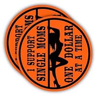 (x2) I SUPPORT SINGLE MOMS Hard Hat Stickers | Motorcycle Welding Helmet Decals Funny Labels Badges Toolbox Laborer Construction Trucker Foreman Plumber Scaffold Stripper Pole Dancer Sexy Babe Girl