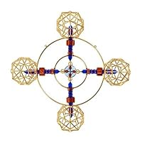 Crystal Healing Tool - Christ Consciousness Solar Form in 24K Gold Plate with Magnets & Copper Wire - 15