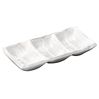 Milky White Shino Sanshino Mini [5.3 x 2.8 x 0.8 inches (13.5 x 7 x 2 cm), 4.9 oz (140 g), Condiment Dish, Restaurant, Soba, Yakiniku, Japanese Food, Western, Chinese, Commercial Use