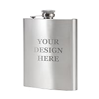 Personalized 18 oz Flasks for Liquor for Men, Laser Engraved-Silver