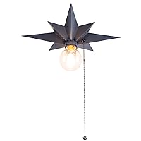 VILUXY Flush Mount Ceiling Light, Black Star Light Fixtures Ceiling with Pull Chain On/Off Switch for Hallway, Entryway, Study Room, Bedroom