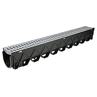 Storm Drain 40 Deep Profile Channel - with Portland Grey Grate Gray