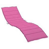 vidaXL Sun Lounger Cushion - Pink Oxford Fabric, Comfortable Foam Fiber Filling, Non-Slip with Attachable Ropes, Easy Care, Indoor & Outdoor
