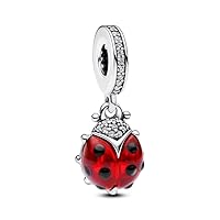 Pandora Red Ladybug Dangle Charm - Compatible Moments Bracelets - Jewelry for Women - Gift for Women in Your Life - Made with Sterling Silver & Enamel