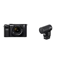 Sony Alpha 7C Full-Frame Compact Mirrorless Camera Kit - Black (ILCE7CL/B) Vlogger Shotgun Microphone ECM-G1