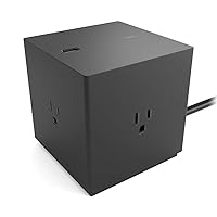 Belkin Power Strip Surge Protector - 4 Multiple Outlets & 4 USB Charger Ports, Cube Outlet Extender for MacBook, iPhone 11/12 Pro Max, Galaxy S20+/Note 20 Ultra, Home, Office, Travel & Desktop - Black