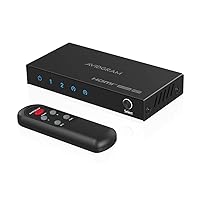 HDMI 2.1 Switch 8K 60Hz, AVIDGRAM HDMI Switcher 2 in 1 Out with IR Remote, 2 Port 4K 120Hz Auto HDMI Selector Hub Support 8K 48Gbps for Xbox Series X PS4 Pro PS5 UHD TV Monitor Projector