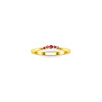 0.50 Ctw Round Cut Lab Created Pink Ruby Band Five Stone Engagement Anniversary Ring For Women's & Girls 14K Yellow Gold Plated