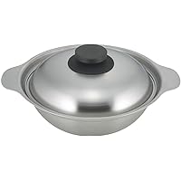 Shimomura Planning 46220 Tabletop Pot, 7.9 inches (20 cm), Made in Japan, Compatible with Induction and Gas Fires, Graduated, Crack-resistant Ramen, For Busy Pots, Stainless Steel, Tsubame Sanjo