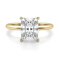 925 Sterling Silver Handmade Engagement Rings 1 CT Radiant Cut Moissanite Diamond Solitaire Wedding/Bridal Ring for Women/Her Propose Rings