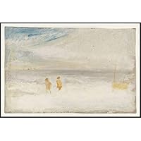 Paint by Numbers Kits for Adults and Kids Two Figures On A Beach with A Boat Painting by Joseph Mallord William Turner Arts Craft for Home Wall Decor