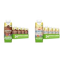 Carnation Breakfast Essentials High Protein Ready-to-Drink, 8 FL OZ Cartons, Classic French Vanilla (Pack of 24) + Rich Milk Chocolate with Fiber (Pack of 24)