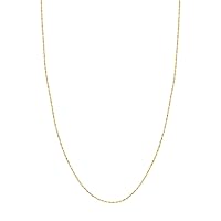 14k Yellow and White Gold White And Yellow 1.35mm Twisted Dorica Chain Necklace Jewelry for Women - Length Options: 16 18 20 24