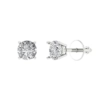 2 ct Brilliant Round Cut Genuine Lab grown Diamond Drop Dangle SI1-2 G-H 18K Yellow Gold Earrings Lever Back