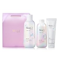 Happy Bath Skin U Emulsion Shower Gel 300ml / 10 fl oz + 600ml / 20 fl oz + Soap-Free Cleansing Foam 120g / 4.1 fl oz + Gift Wrap Set