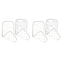 SwaddleDesigns Cotton Muslin Baby Burpies, Set of 2 Cotton Burp Cloths, Sterling Goodnight Starshine (Pack of 2)