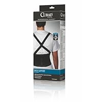 Medline ORT222004XLD Curad Back Support Belt With Suspenders, Large, Black