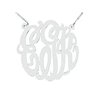 RYLOS Necklaces For Women Gold Necklaces for Women & Men 14K Yellow Gold or White Gold Monogram Necklace Personalized 50mm Special Order, Made to Order Super Large Necklace