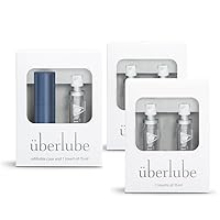 Uberlube Navy Travel + 4 Refills Bundle - Navy Travel Lube Kit + 4 Refills, Unscented, Flavorless, Works Underwater - 75ml Total