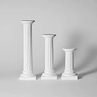 GISELA D A set of 3,Roman Pillar Nordic Gypsum Resin Base Jewelry Makeup Products Shooting Photography Props White (Style 2(3PCS))