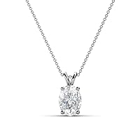 1 CT OvalColorless Moissanite Engagement Pendant, Wedding Bridal Pendant, Eternity Sterling Silver Solid Diamond Solitaire -Prong Anniversary Promise Gift for Her