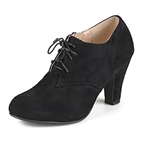 Journee Collection Womens Leona Booties with Round-Toe and Lace-Up Detail