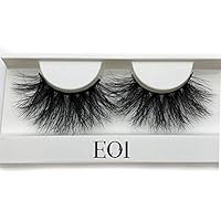 25mm 3D Mink Lashes E04 100% Cruelty Free Thick Soft Natural 25mm Mink Lashes False Eyelashes Makeup Dramatic Long Lashes (Color : E16 White Tray)